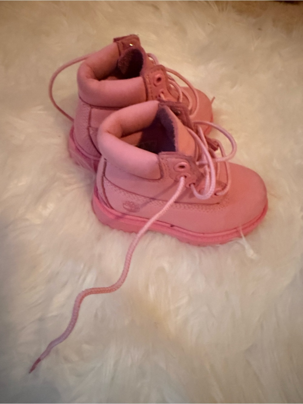 Timberland Kids Pink Lace-Up Ankle Boots 5c